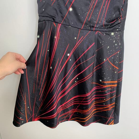 Retrofete Ariella Silk-blend Mini Dress In Black Fireworks Womens Medium - Picture 13 of 16